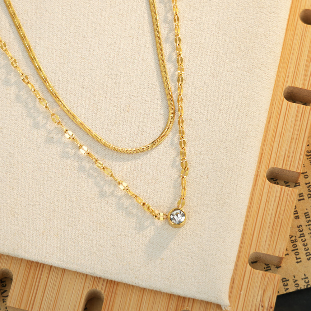 Doppel-Halskette - Stein