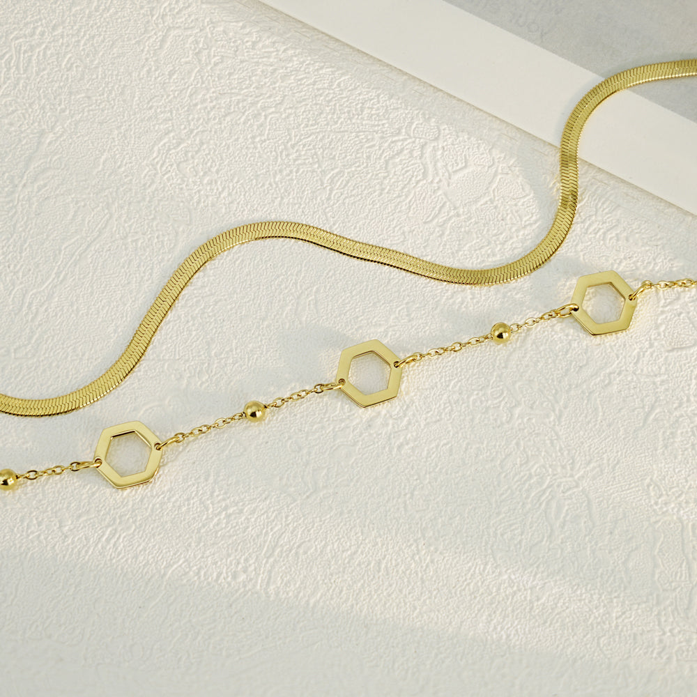 Doppel-Halskette - Sechseck