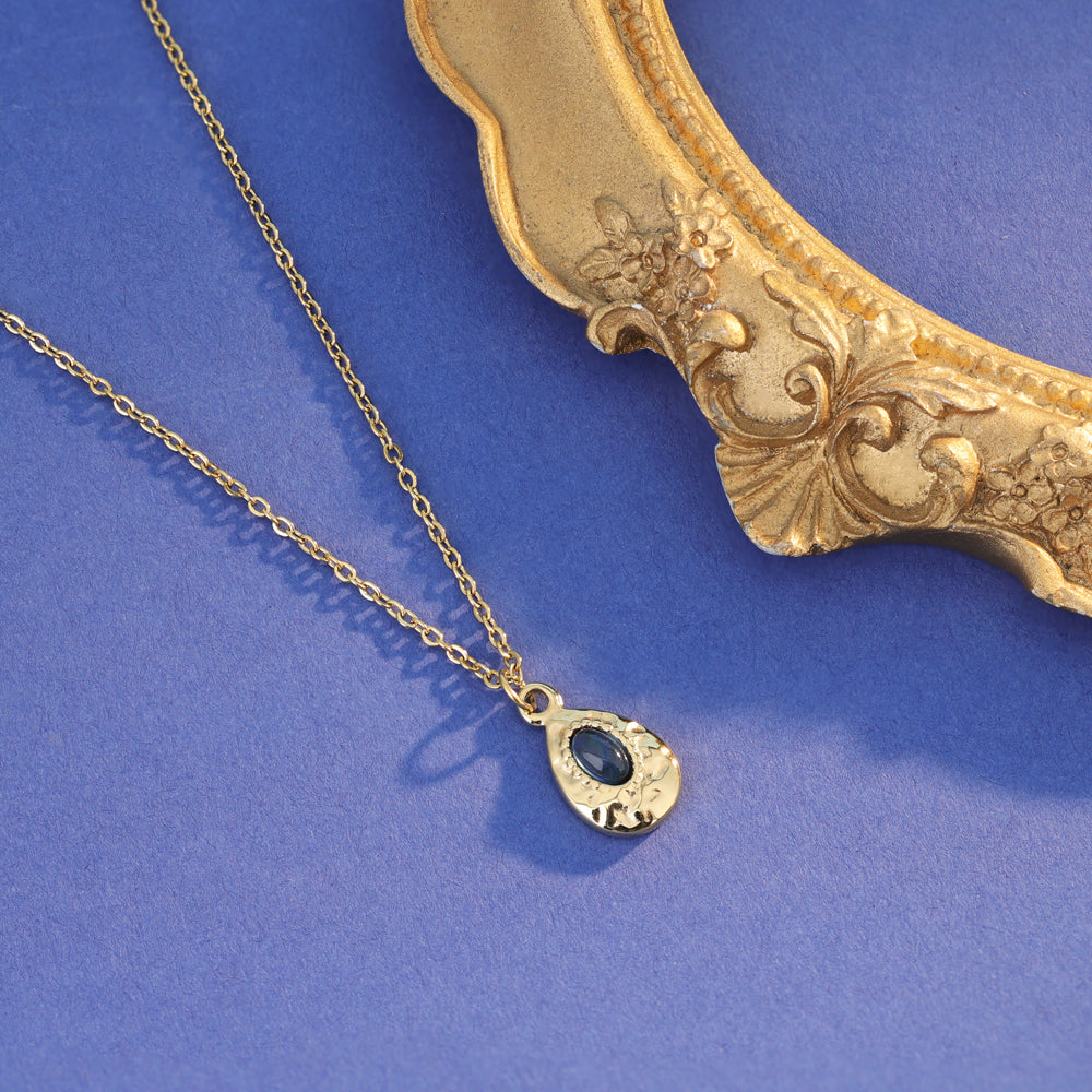 Halskette mit Stein - Blau