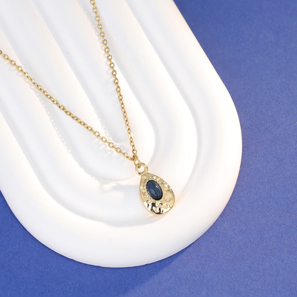Halskette mit Stein - Blau