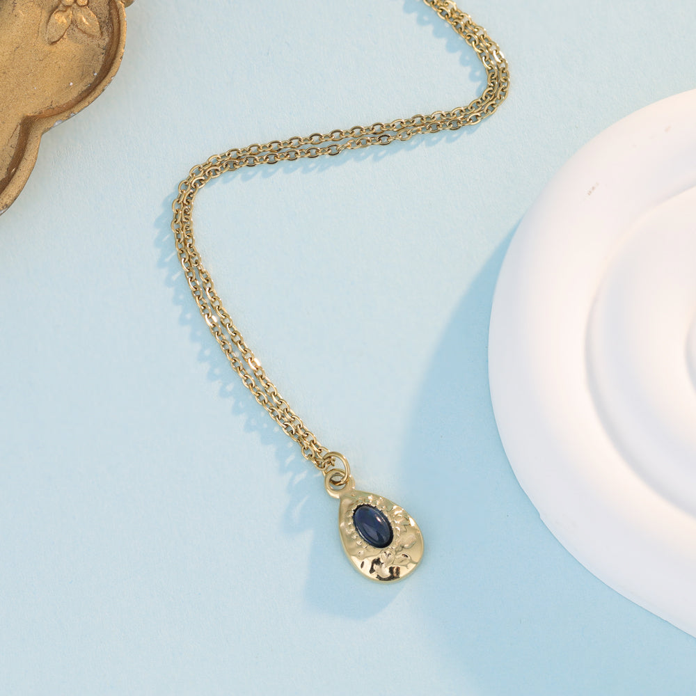 Halskette mit Stein - Blau
