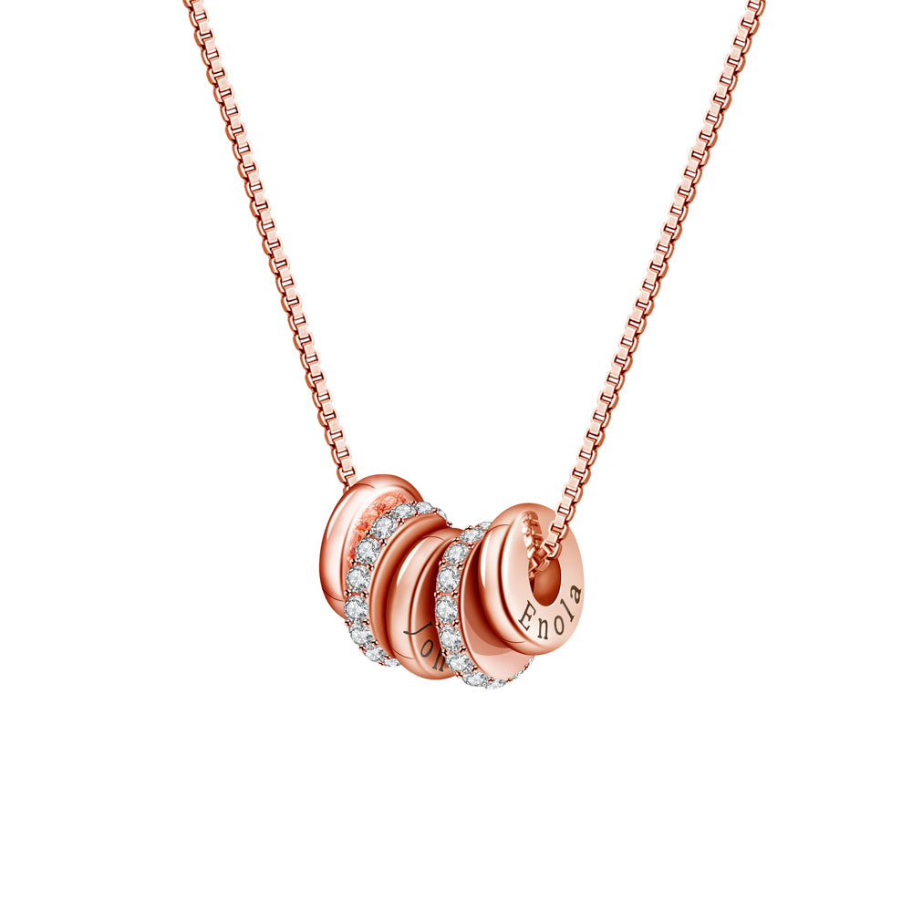 Kreis Charm Halskette mit individueller Namensgravur